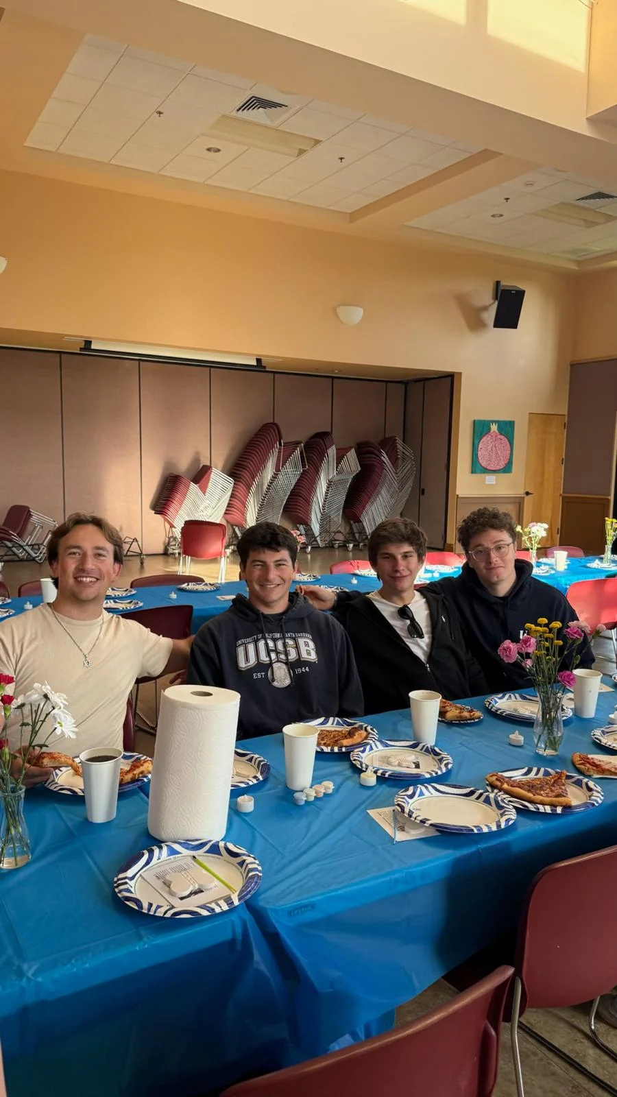 The tables set for a chapter philanthropy event